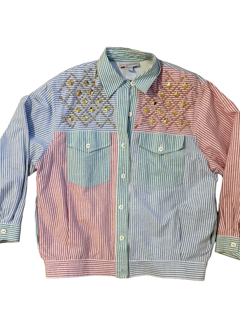 Vintage Adam Douglass Adrianna Papell Pastel Striped Jacket